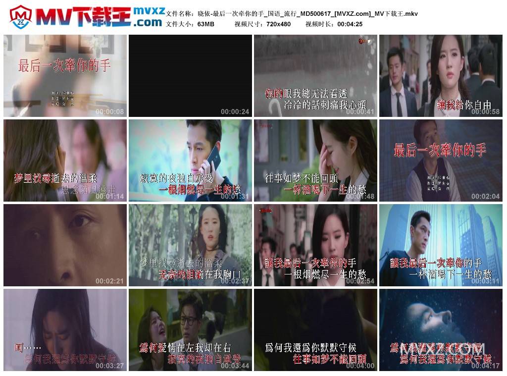 晓依-最后一次牵你的手_国语_流行_MD500617